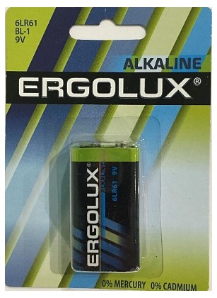 Элемент питания Ergolux 6LR61 1шт крона
